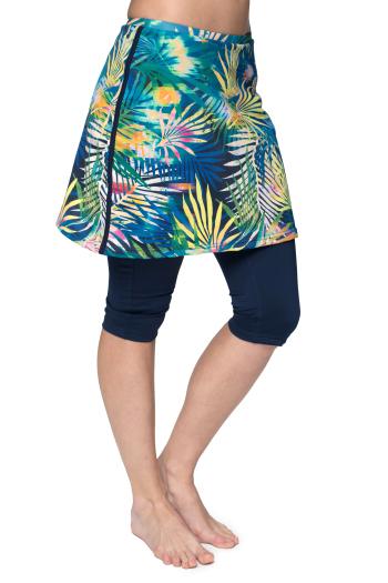 Amphi Spirit Athletic Skirted Capris 16" for Swim and Sports Printed - Chlorine Proof