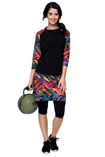 Amphi Spirit Athletic Skirted Capris 16" for Swim and Sports Printed - Chlorine Proof