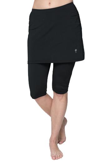 Athleta 2 in 1 Capri Black Leggings XS Skirt Skort