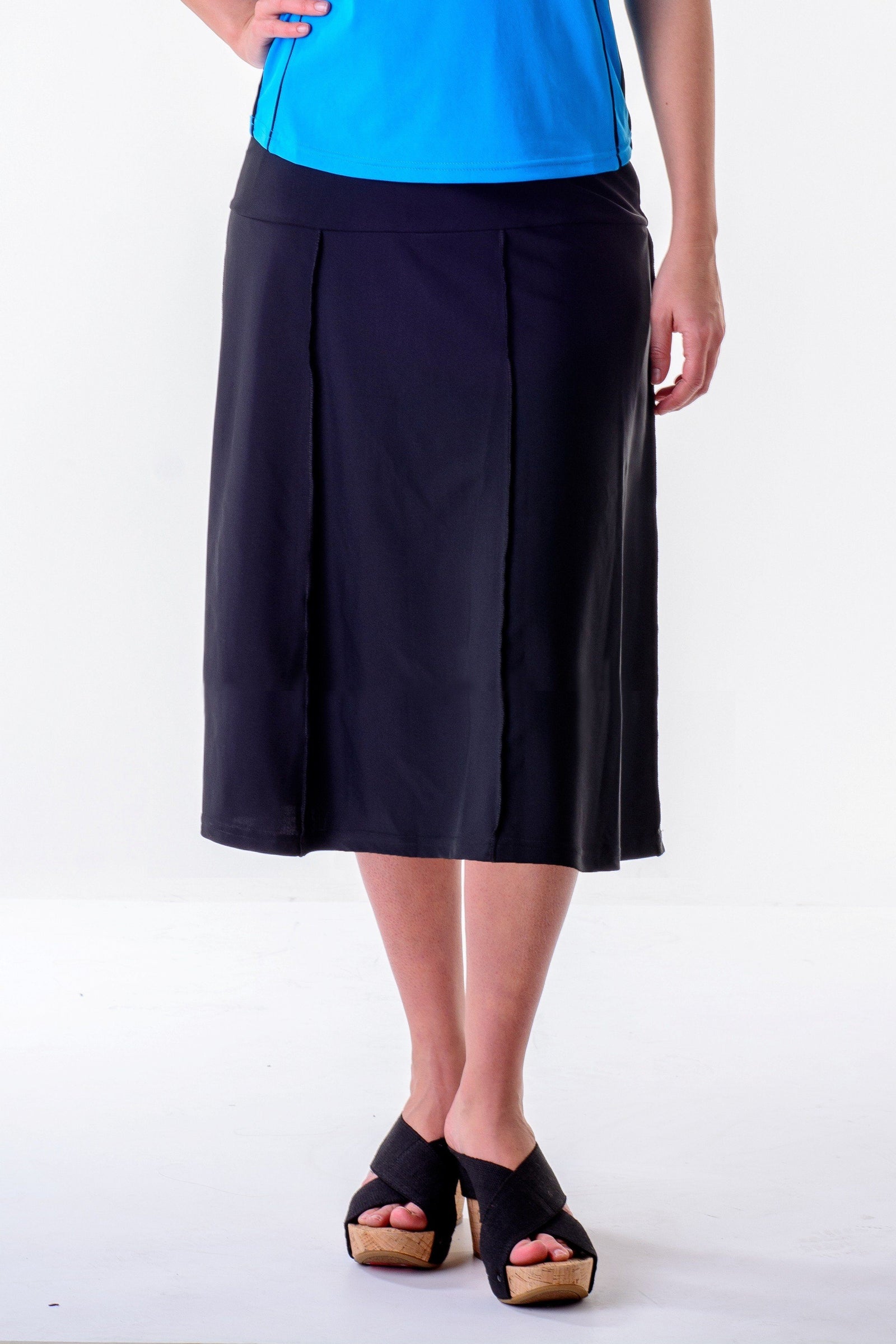 Waters Edge Hip Hiding Drop Waist Long Swim Skirt (27" long) No Pants-SALE