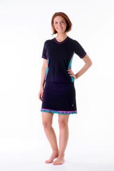 Adventure Chic V Neck Short Sleeve Swim Shirt