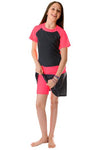 Girls & Preteen Sun Bright Polka Dot Modest Swim Set (with attached shorts)