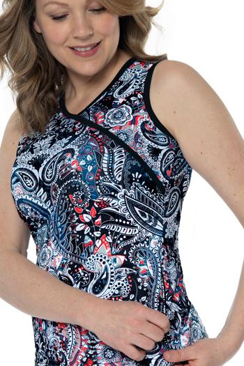 Sleeveless Crossover Swim Top – Chlorine Proof & UPF 50+