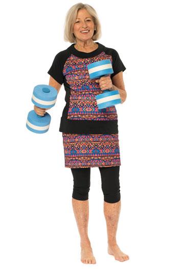 Amphi Spirit Athletic Skirted Capris 16" for Swim and Sports Printed - Chlorine Proof