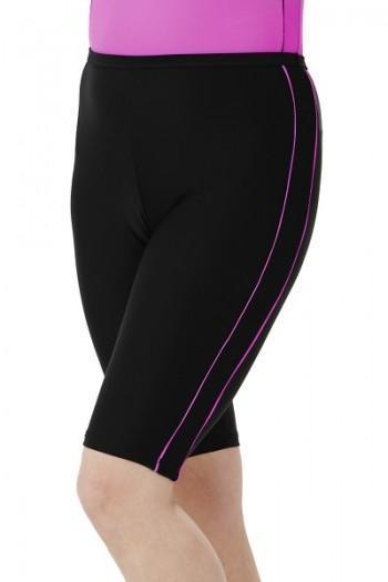 Knee Length Swim Shorts with Accent Piping – Chlorine Proof & UPF 50+