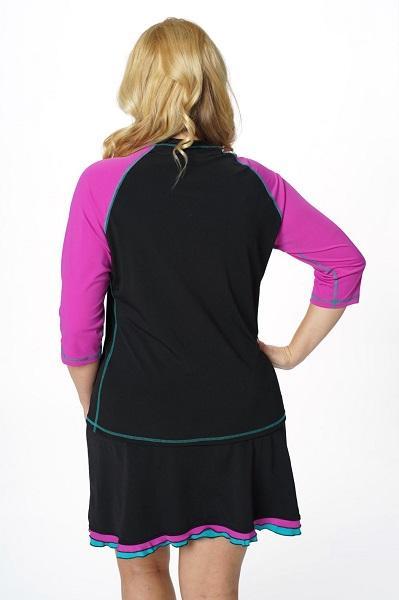 Baseball Babe Inspired 3/4 Sleeve Rash Guard Swim Shirt – Chlorine Proof & UPF 50+
