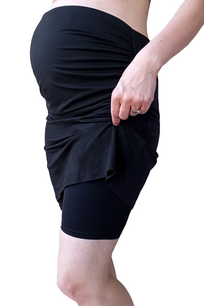 Little Black Sporty Maternity Skirt 18" (with attached shorts)