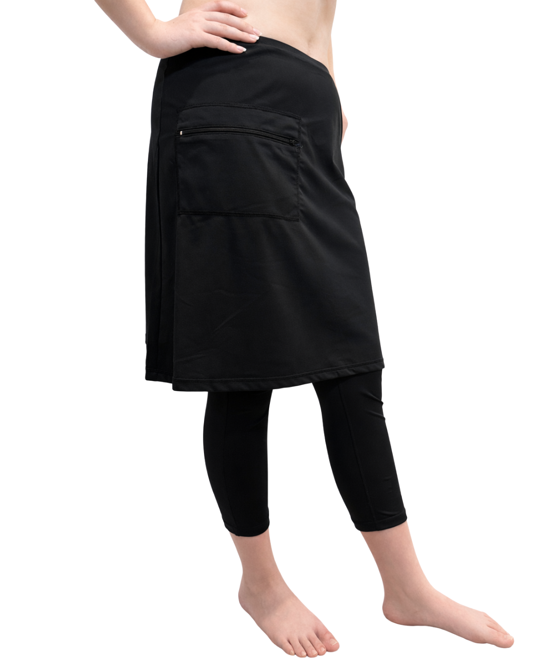 Athletic Jogging Swim Skirt  20"  (with extra long leggings attached)-Chlorine Proof