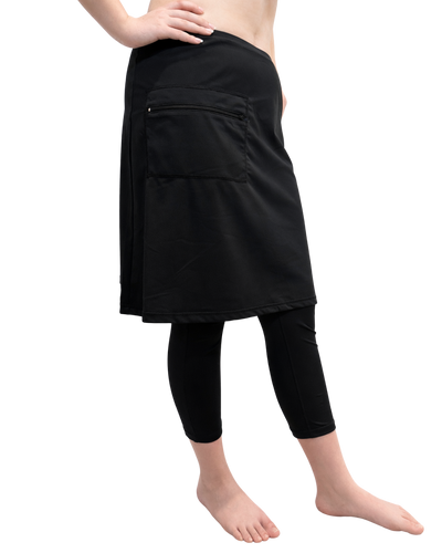 Athletic Jogging Swim Skirt  20"  (with extra long leggings attached)-Chlorine Proof