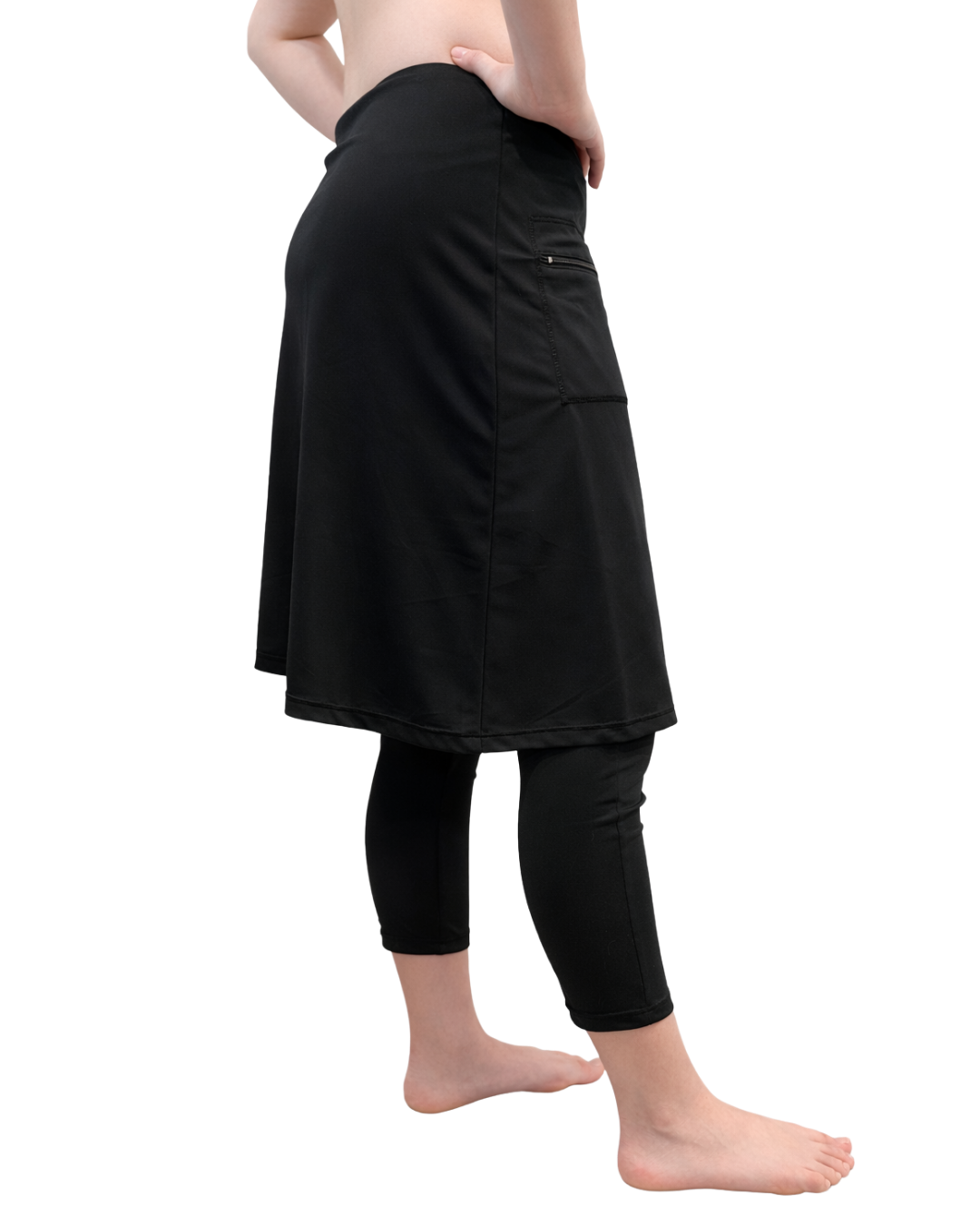 Athletic Jogging Swim Skirt  20"  (with extra long leggings attached)-Chlorine Proof