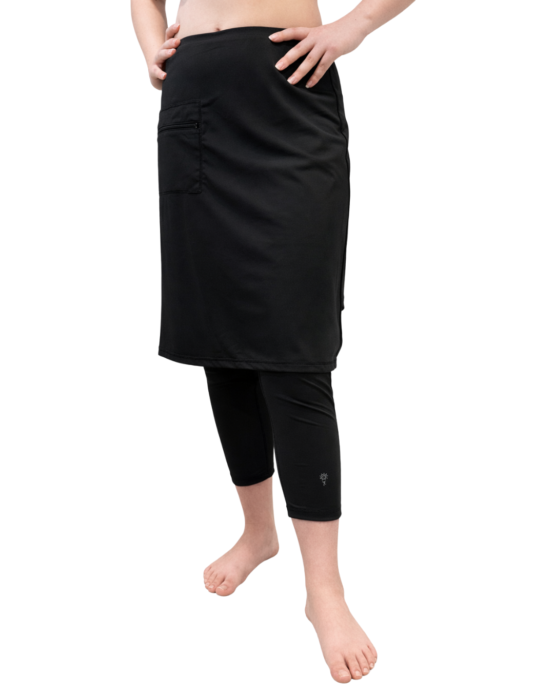 Athletic Jogging Swim Skirt  20"  (with extra long leggings attached)-Chlorine Proof