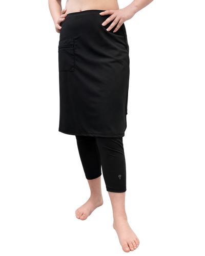 Athletic Jogging Swim Skirt  20"  (with extra long leggings attached)-Chlorine Proof
