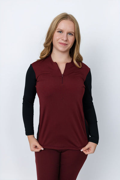 Multi Exercise Zippered Swim Top – Chlorine Proof & UPF 50+ (Long Sleeve)