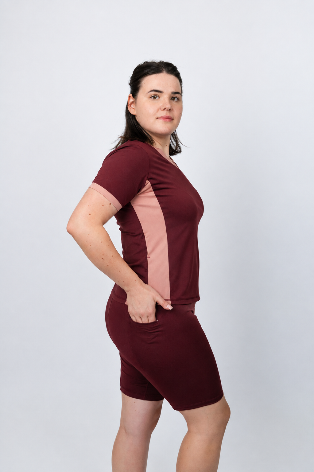 Sea Breeze Two Tone V-Neck Sporty Swim Top – Chlorine Proof & UPF 50+