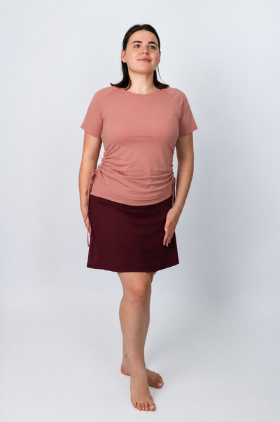Skater Skirt for Swim & Gym 18" – Chlorine Proof & UPF 50+ (with Attached Shorts)