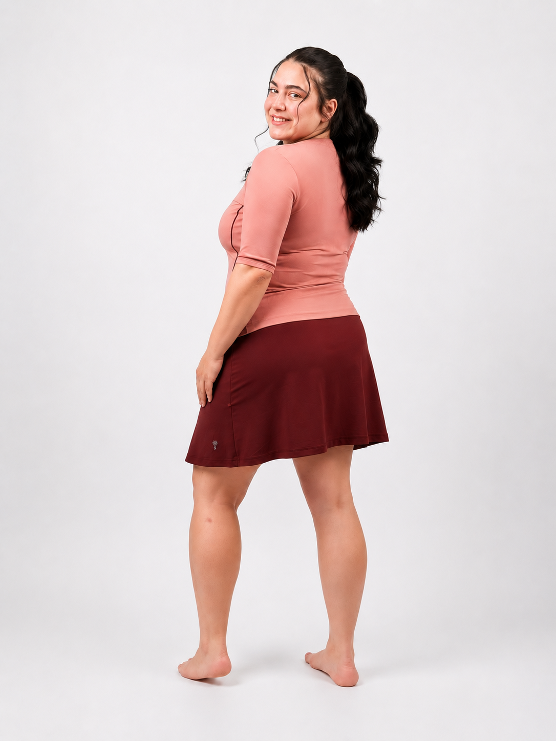Skater Skirt for Swim & Gym 18" – Chlorine Proof & UPF 50+ (with Attached Shorts)