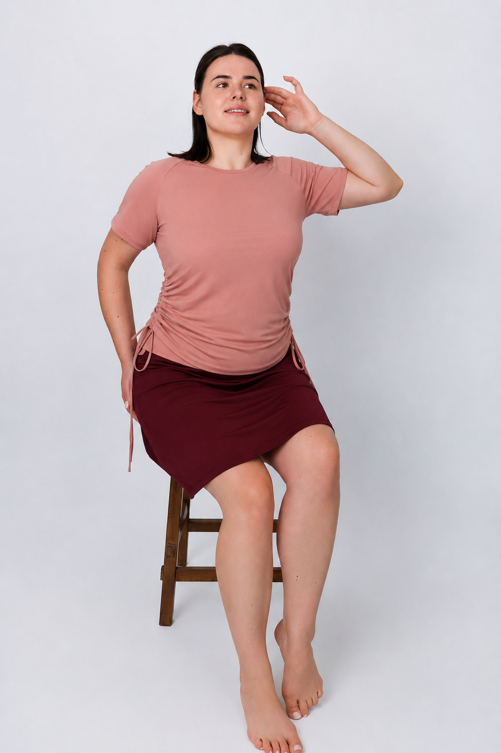 Coral Bay Ruched Swim Shirt – Chlorine Proof & UPF 50+