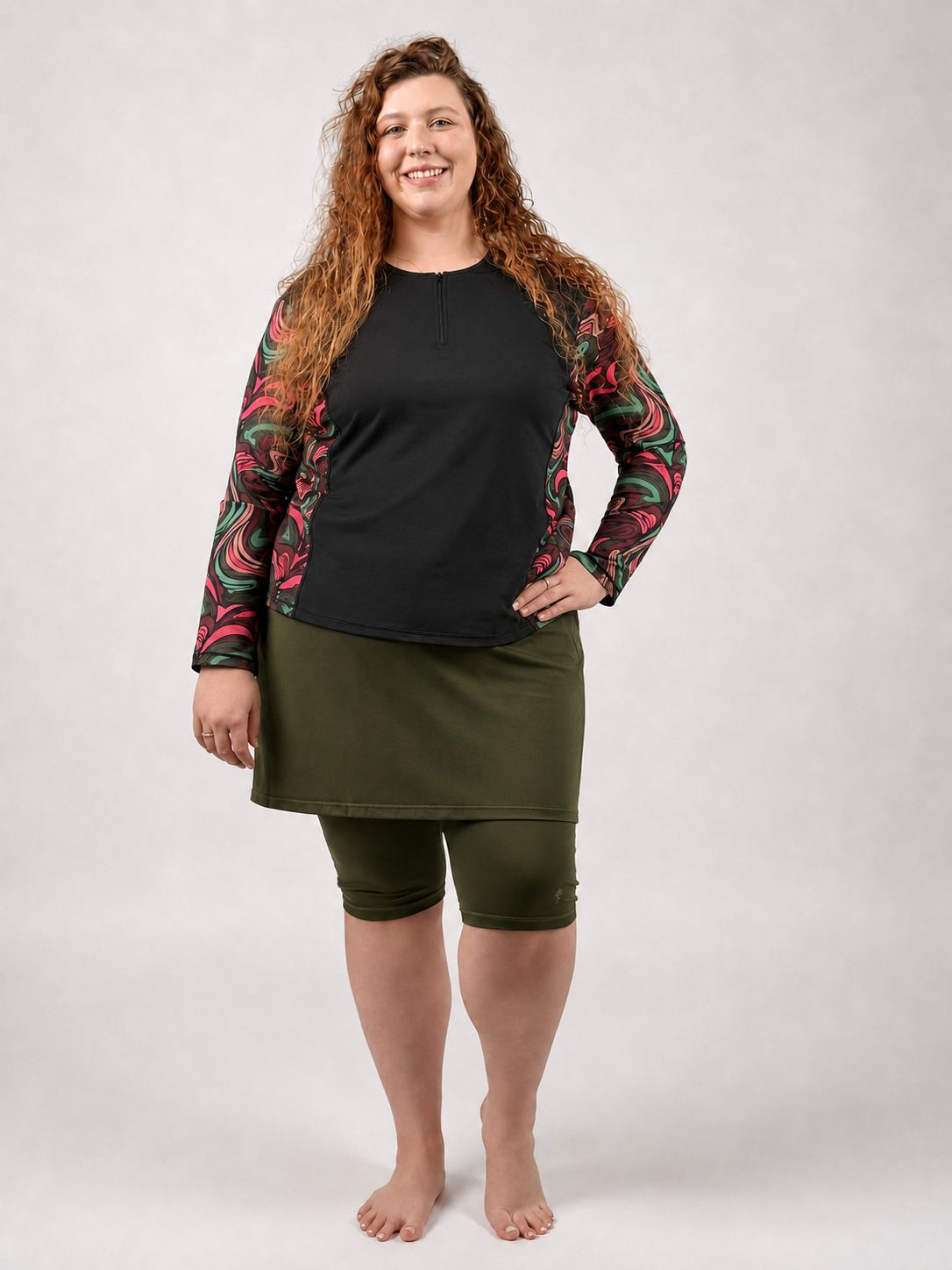 Inspire Swim and Sport Skirt 20" – Chlorine Proof & UPF 50+ (with Attached Leggings)