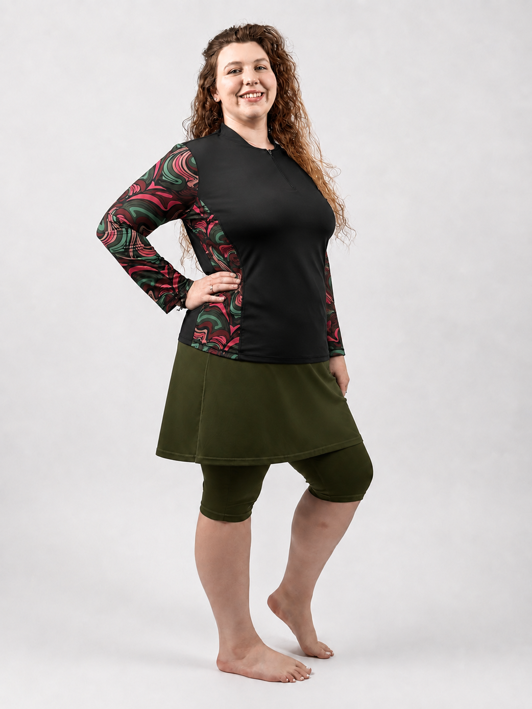 Inspire Swim and Sport Skirt 20" – Chlorine Proof & UPF 50+ (with Attached Leggings)