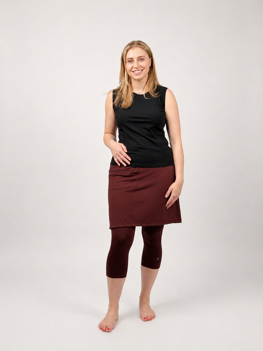 Athletic Jogging Swim Skirt  20"  (with extra long leggings attached)-Chlorine Proof
