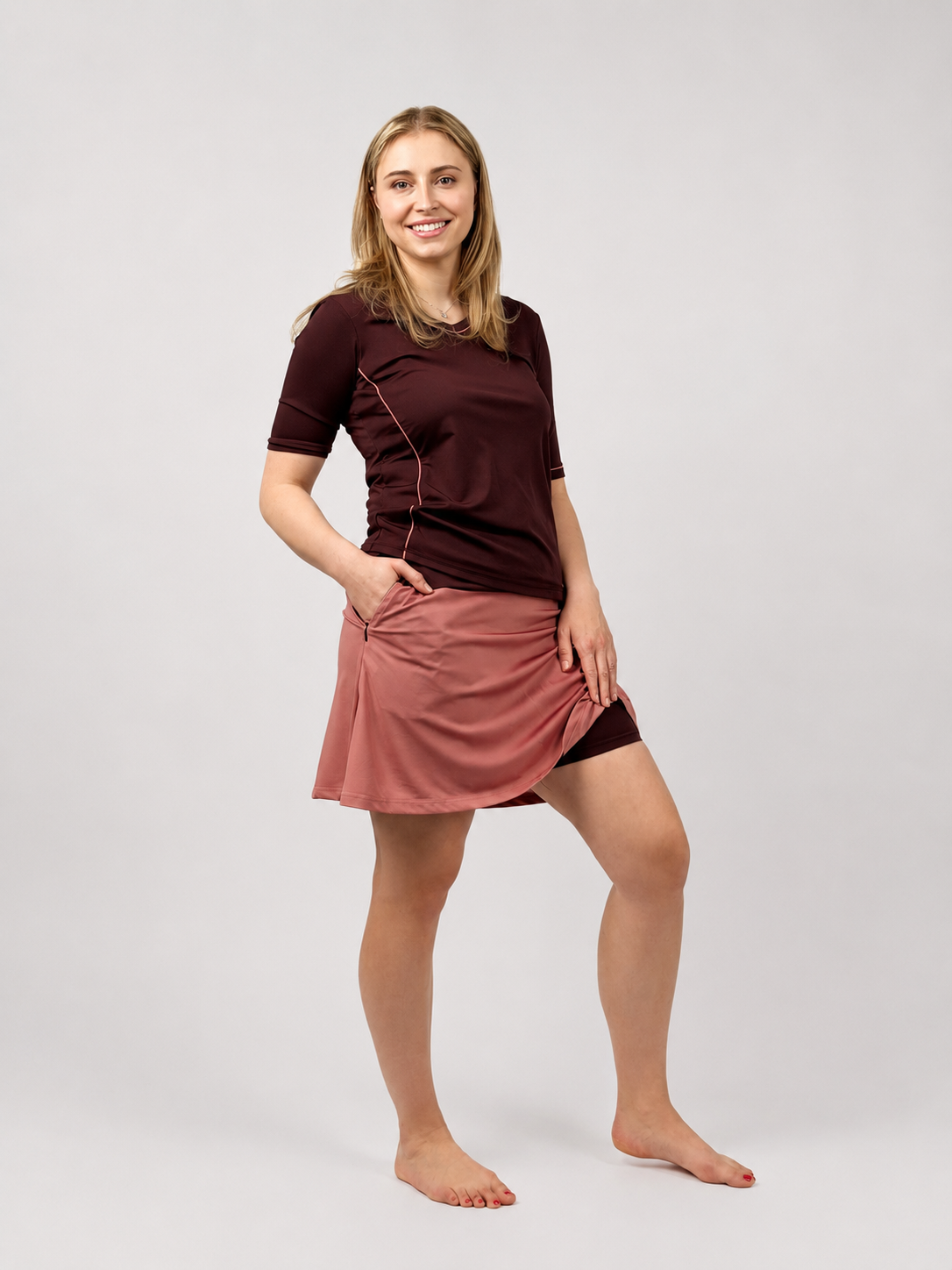 Skater Skirt for Swim & Gym 18" -  Chlorine Proof (with attached shorts)