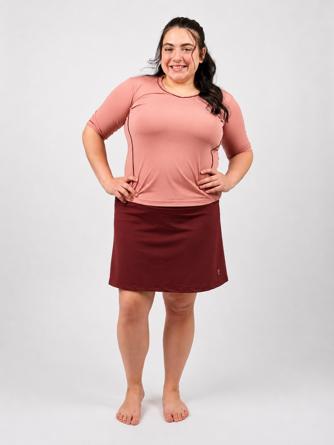 Skater Skirt for Swim & Gym 18" -  Chlorine Proof (with attached shorts)
