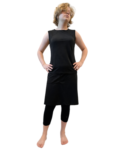 Athletic Jogging Swim Skirt  20"  (with extra long leggings attached)-Chlorine Proof