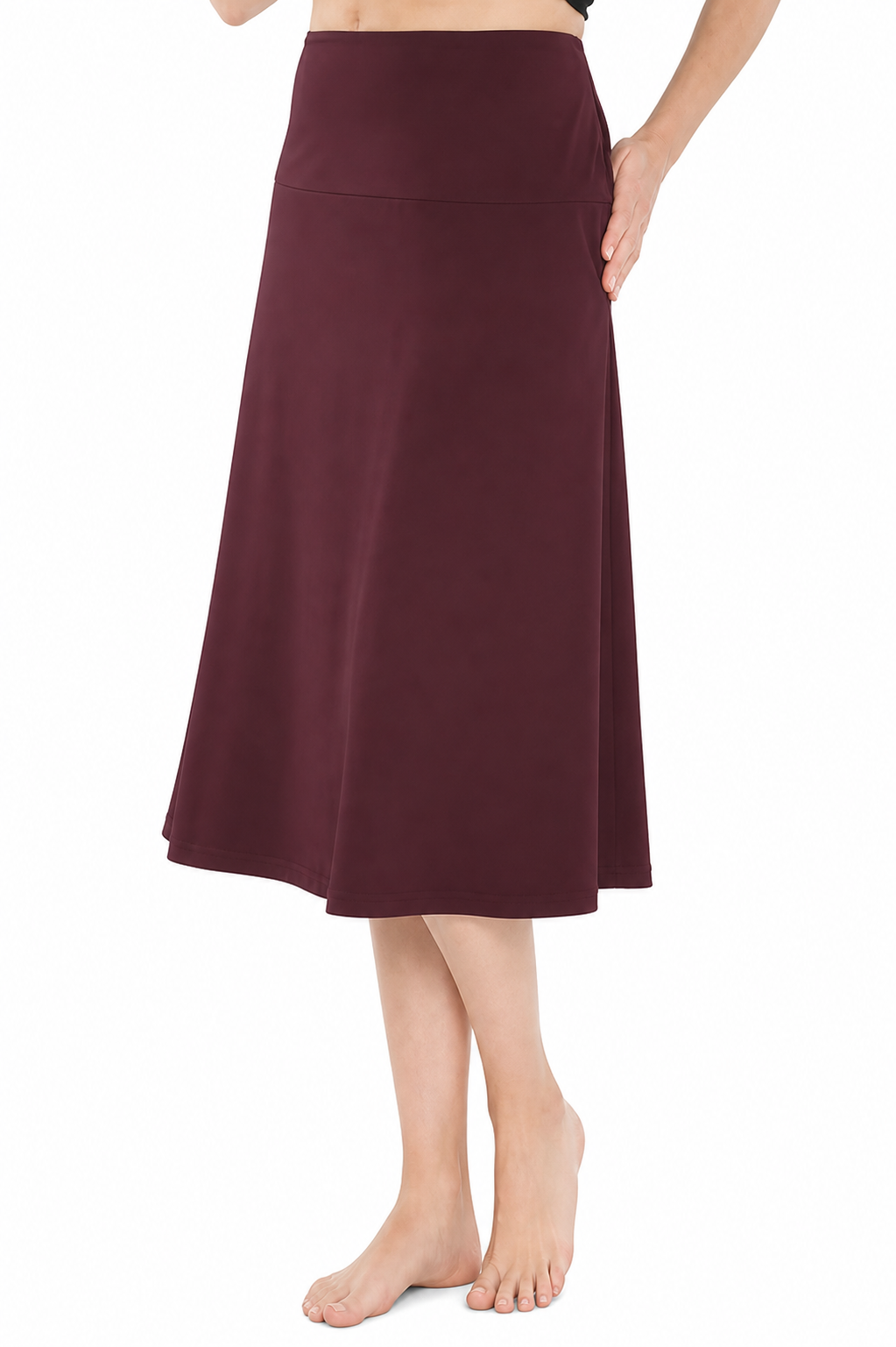 Activewear Long Swim and Sports Skirt 28" - Chlorine Proof (with attached leggings)
