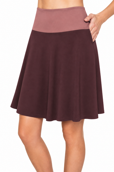 Skater Skirt for Swim & Gym 18" -  Chlorine Proof (with attached shorts)