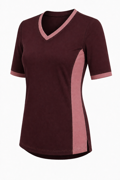 Sea Breeze Two Tone V-Neck Sporty Swim Top – Chlorine Proof & UPF 50+