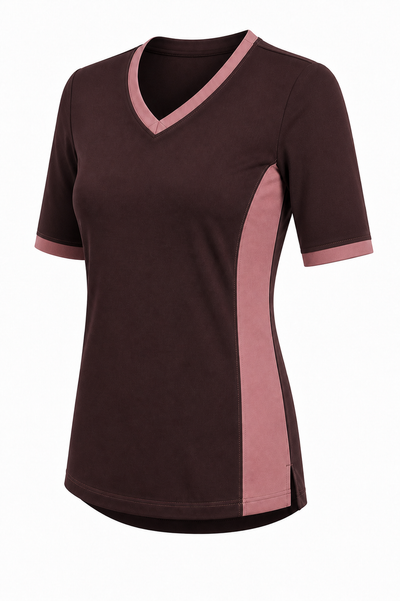 Sea Breeze Two Tone V-Neck Sporty Swim Top – Chlorine Proof & UPF 50+