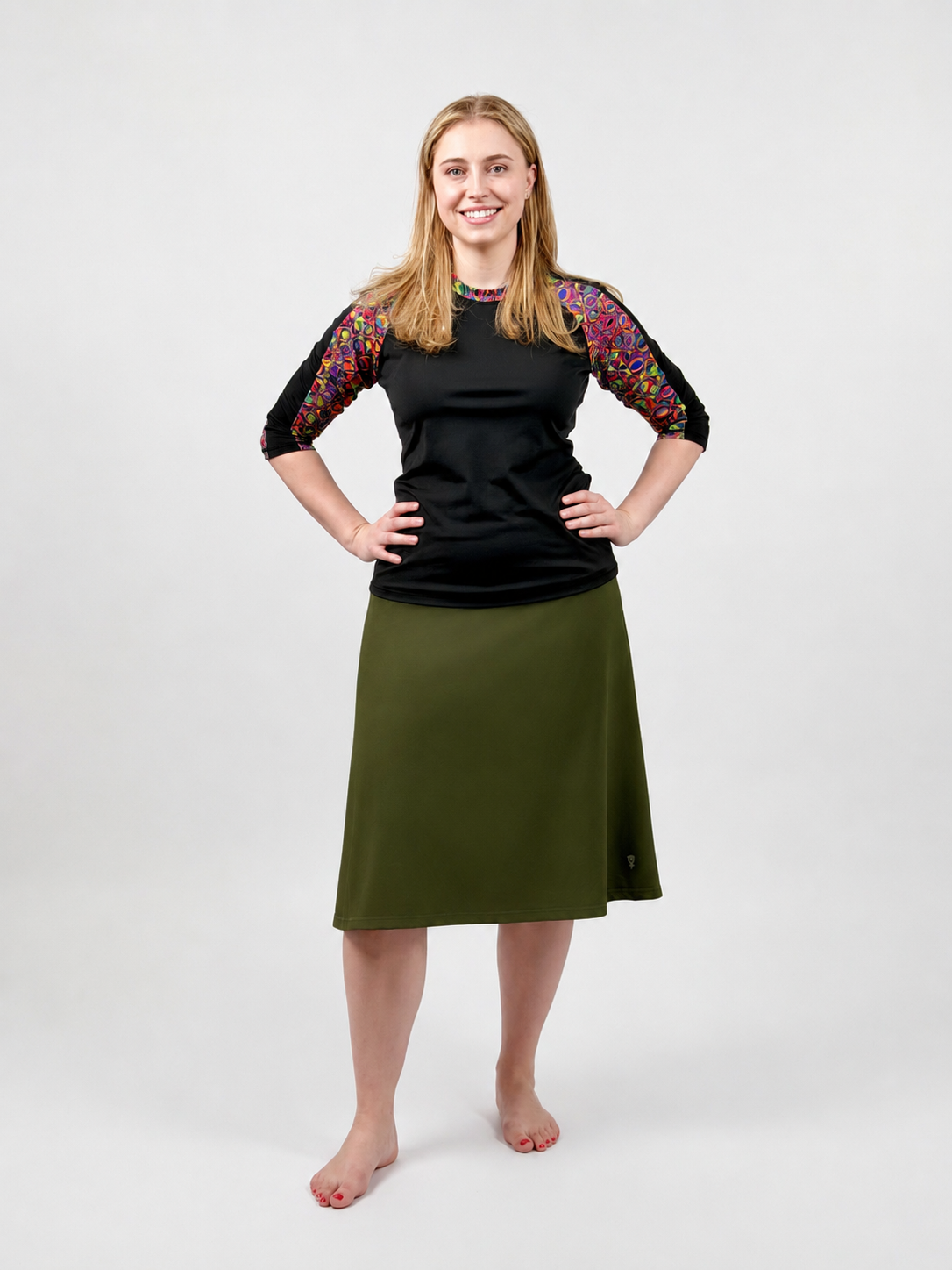 Kombu Green Activewear Long Swim and Sports Skirt – Chlorine Proof & UPF 50+