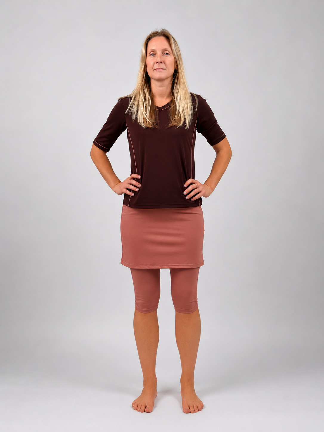 Ash Rose Amphi Spirit Athletic Skirted Capris for Swim and Sports – Chlorine Proof & UPF 50+