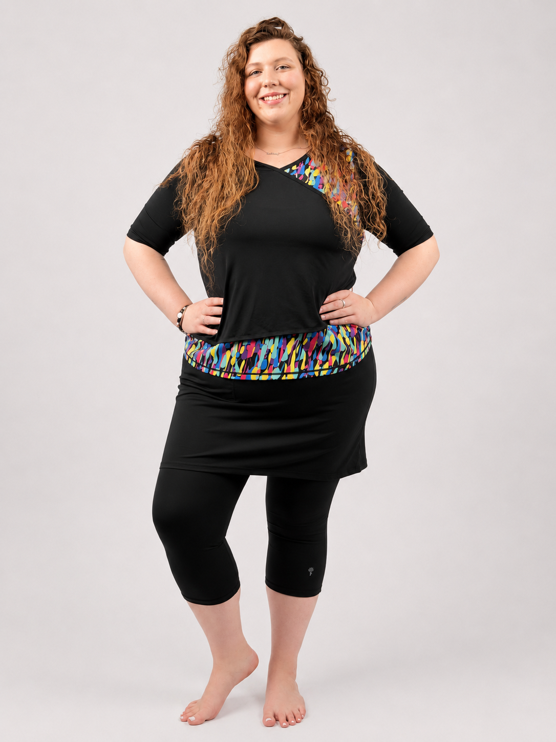 Athletic Jogging Swim Skirt 20" – Chlorine Proof & UPF 50+ (with Extra Long Leggings)