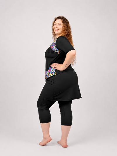Athletic Jogging Swim Skirt 20" – Chlorine Proof & UPF 50+ (with Extra Long Leggings)