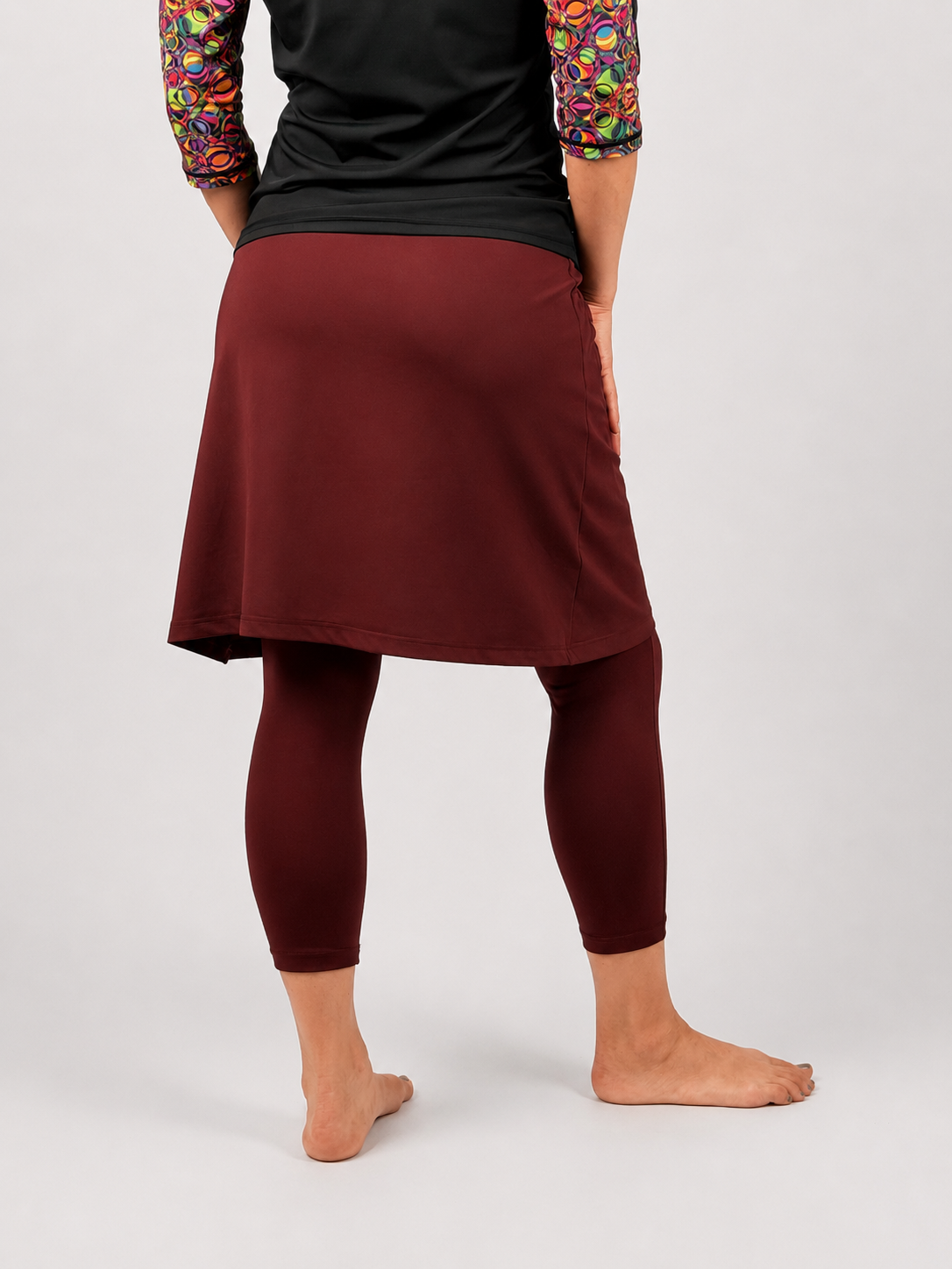 Athletic Jogging Swim Skirt 20" – Chlorine Proof & UPF 50+ (with Extra Long Leggings)
