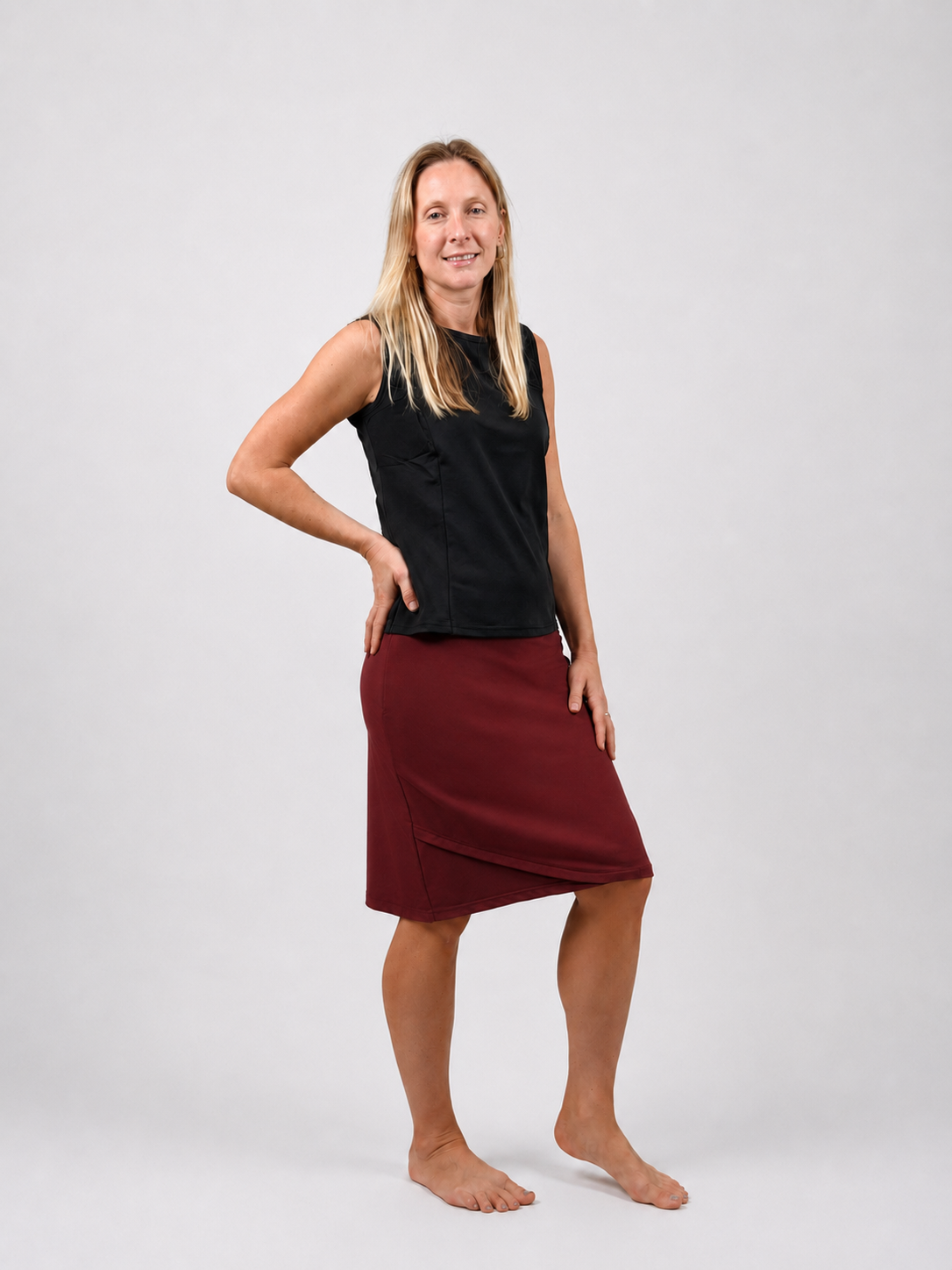 Chocolate Truffle Mia A-line Faux Wrap Swim Skirt – Chlorine Proof & UPF 50+
