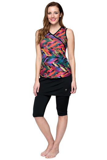 Sleeveless Crossover Swim Top