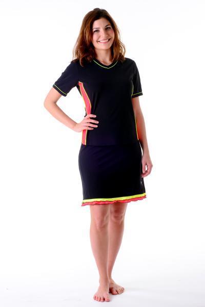 Adventure Chic V Neck Short Sleeve Swim Shirt