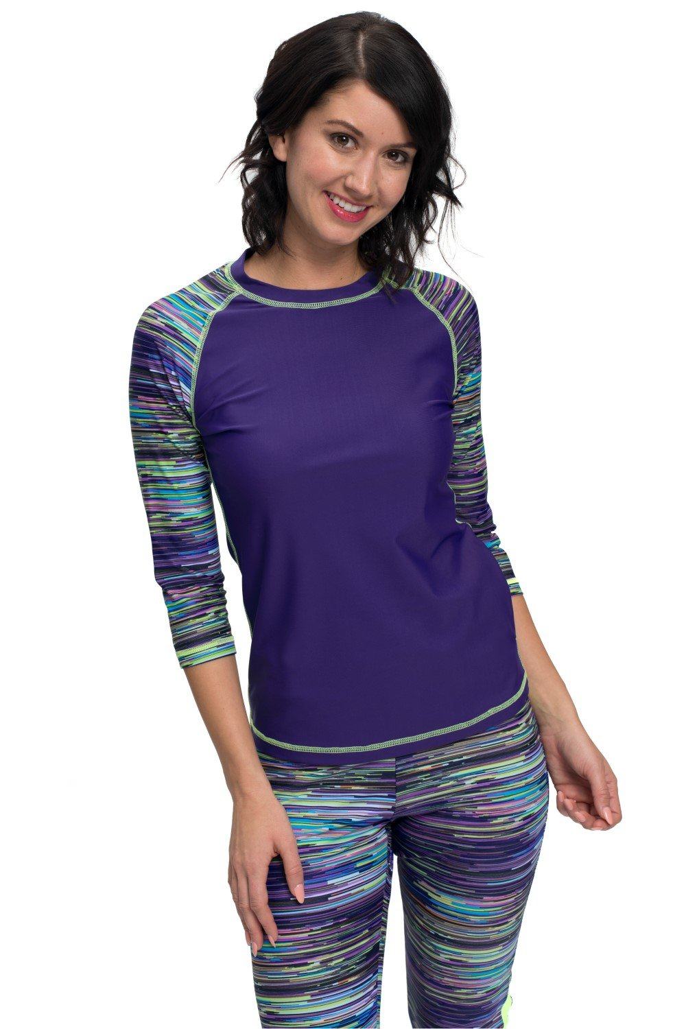 Baseball Babe Inspired Long 3/4  Sleeve Rash Guard Swim Shirt