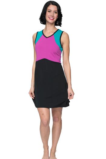 Sleeveless Colorblock Swim n' Tennis Dress