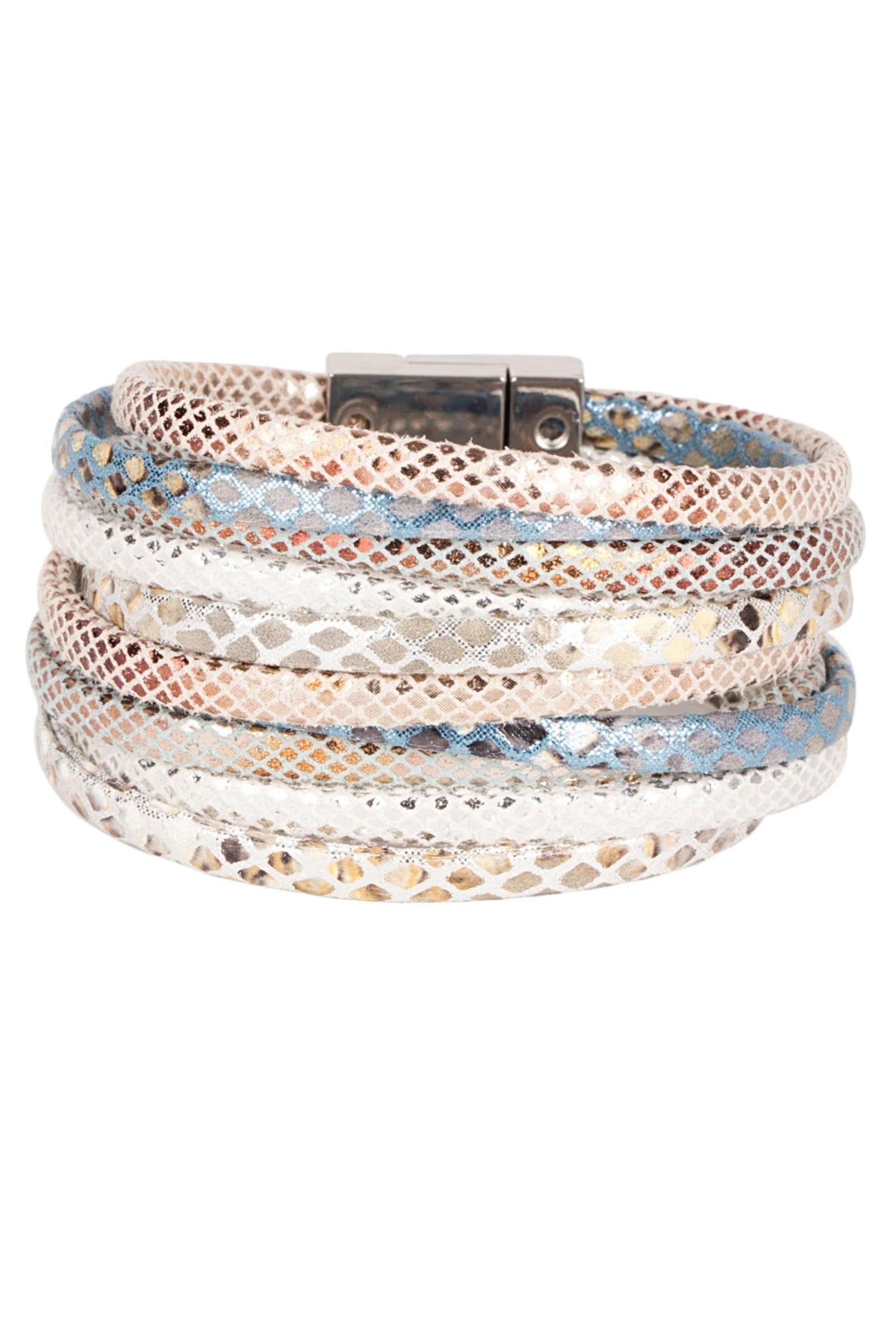 Aqua Snakeskin Stack Bracelet