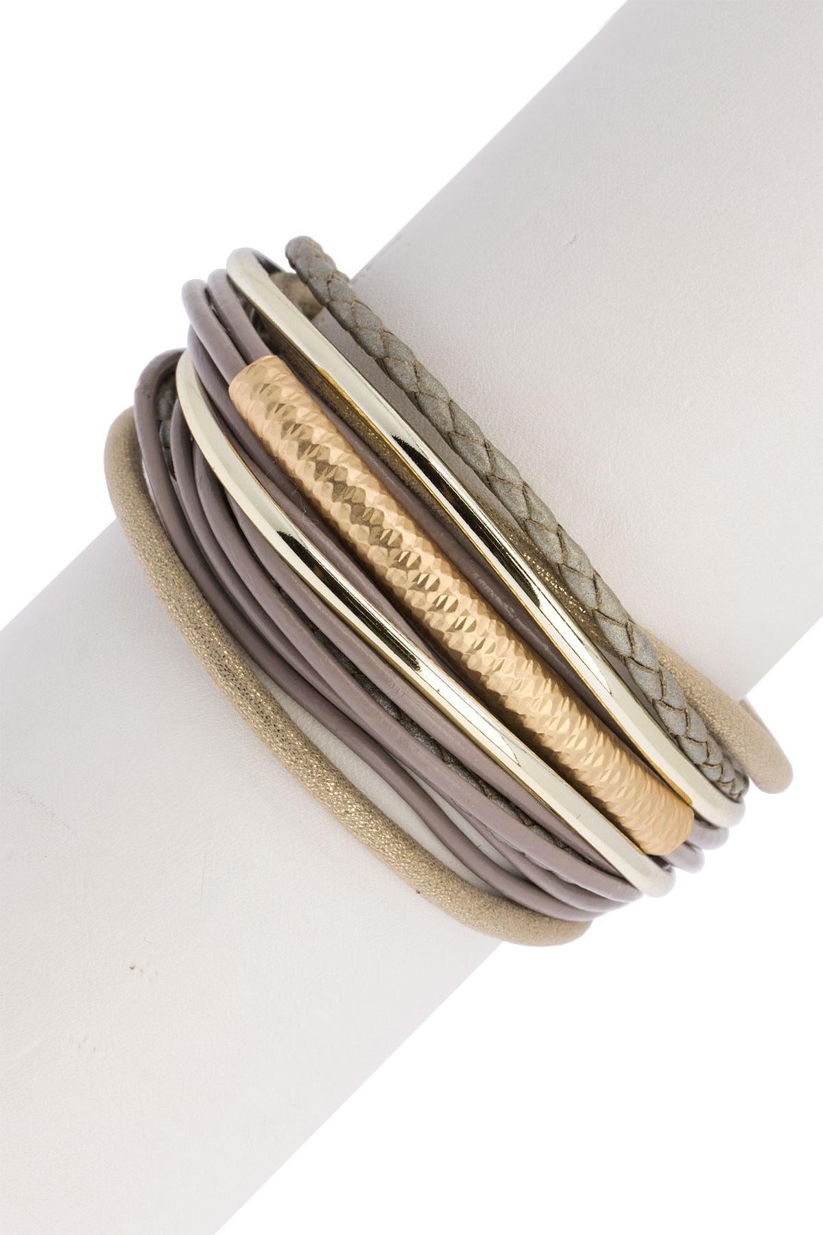 Classy Strand Bracelet in Taupe