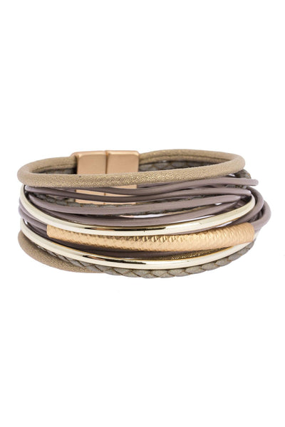 Classy Strand Bracelet in Taupe