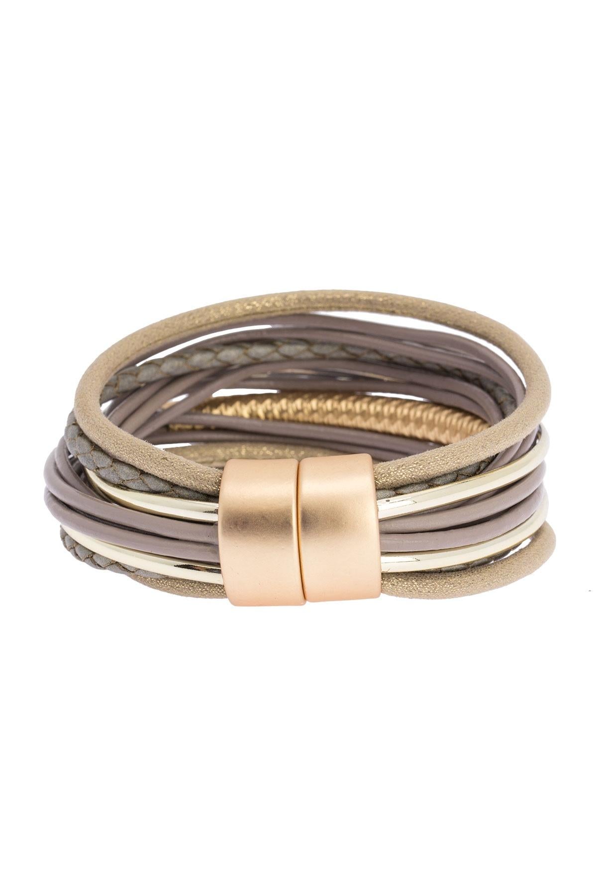 Classy Strand Bracelet in Taupe