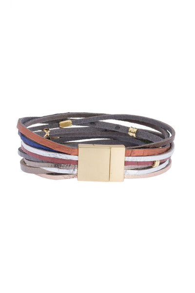 Multi Colored Strap Bracelet Stack