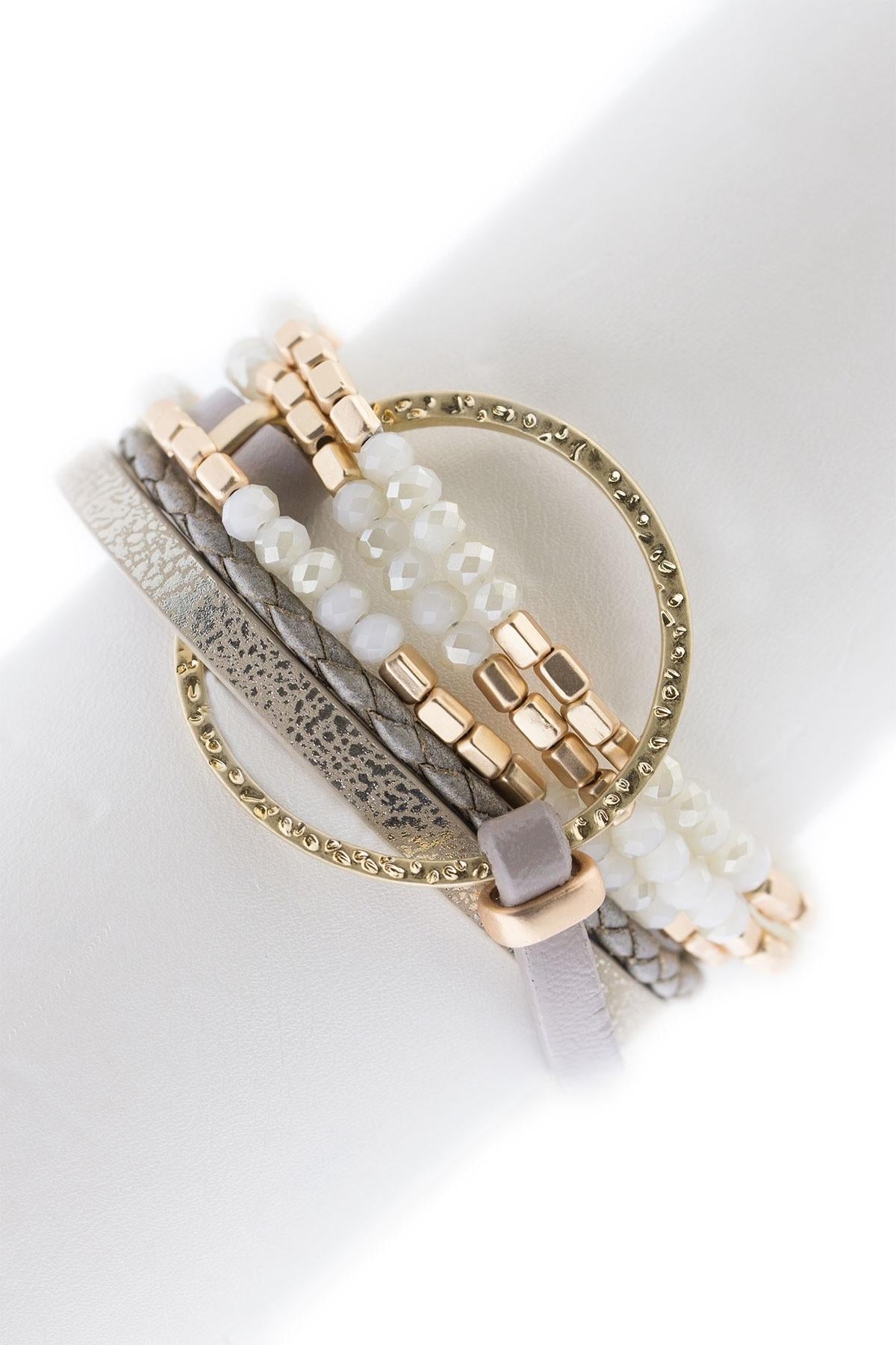 Taupe Forever Linked Stack Bracelet
