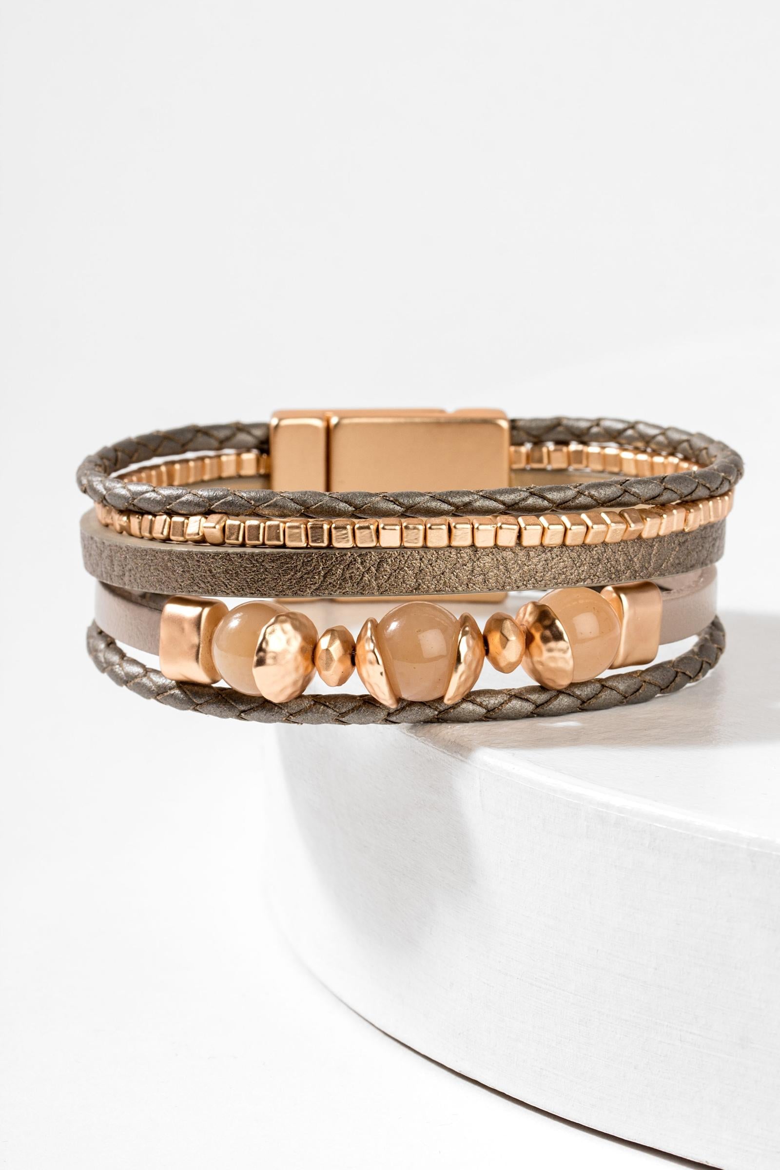 Charming Taupe Stack Bracelet