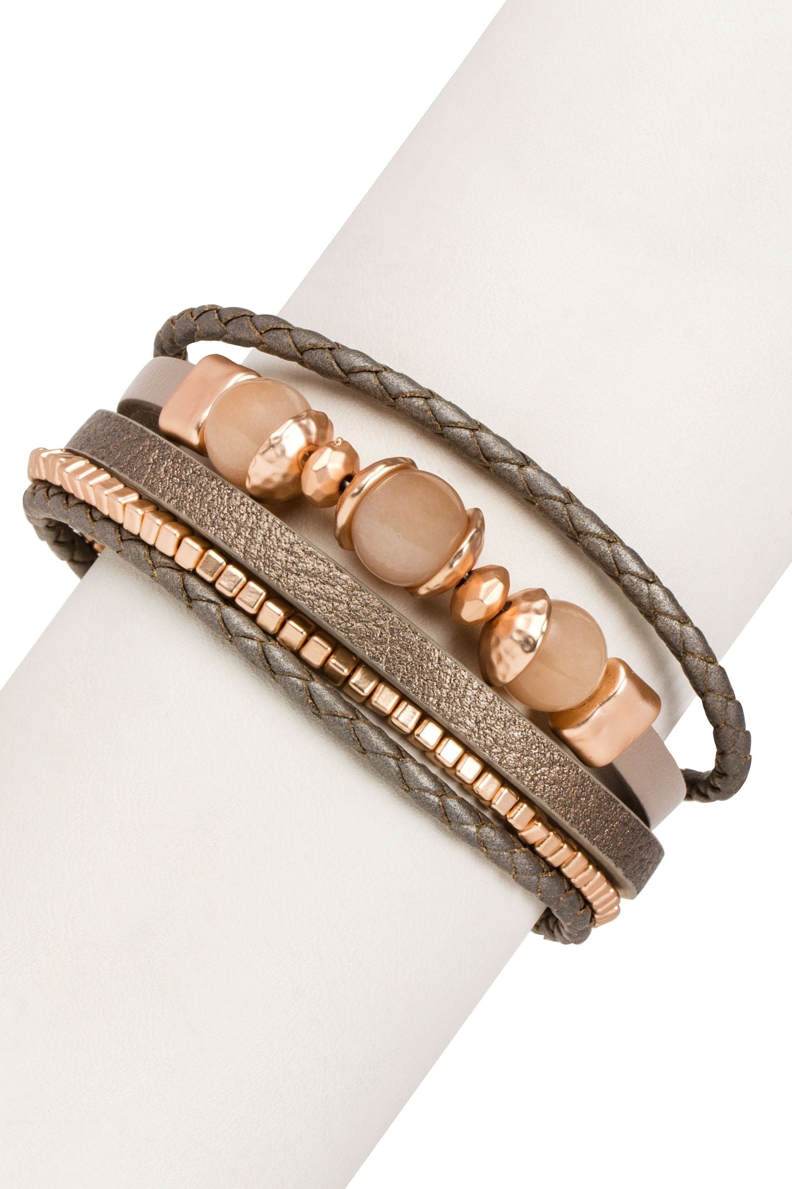 Charming Taupe Stack Bracelet