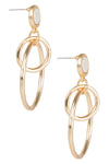 Linked Hoop Earrings in Brushed Gold